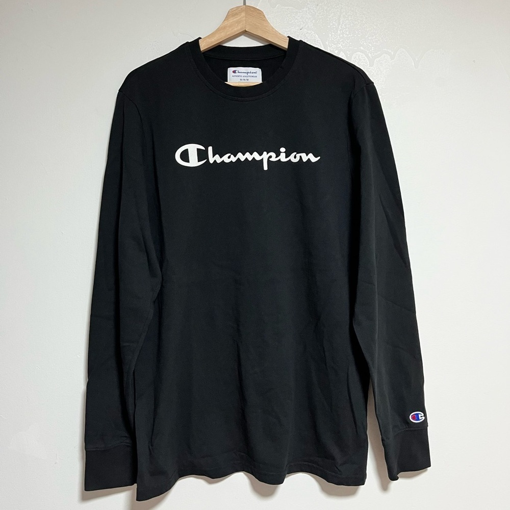 Champion Long Sleeve Shirt – Black – Size M – 100% Cotton – Made in Cambodia - Picture 2 of 9